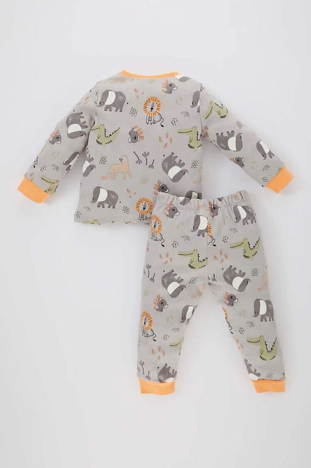 Erkek Bebek Safari Baskılı Uzun Kollu Pijama Takımı B7736a524sp - 4