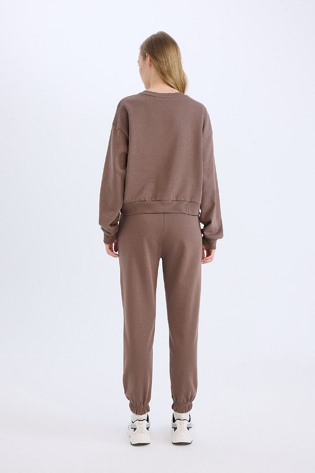 Regular Fit 2'li Takım Kalın Bisiklet Yaka Sweatshirt Esnek Belli Jogger Eşofman Altı D8022axns - 7