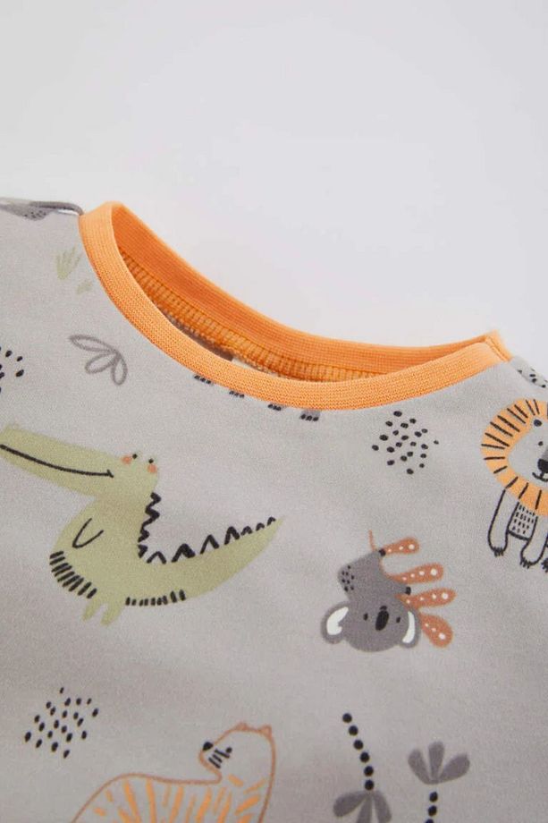 Erkek Bebek Safari Baskılı Uzun Kollu Pijama Takımı B7736a524sp - 3