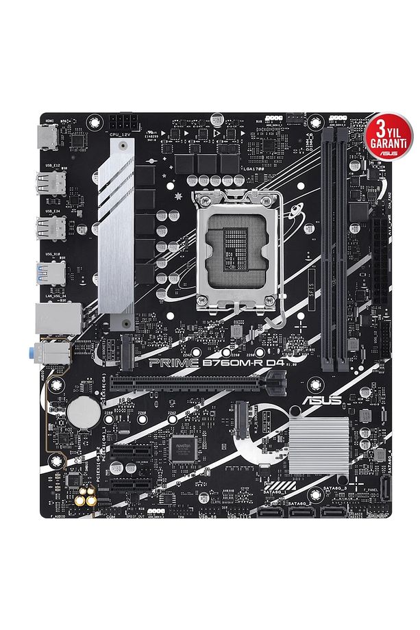 PRIME B760M-R D4 Intel B760 Soket 1700 DDR4 5333(OC)MHz mATX Gaming (Oyuncu) Anakart - 2
