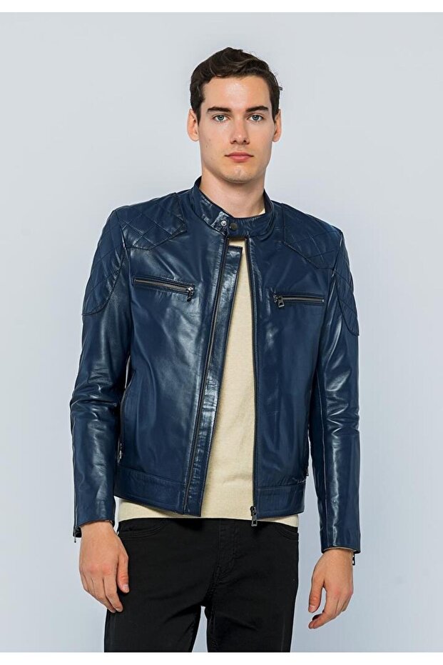 Men's Leather Jacket E-1042 - 1