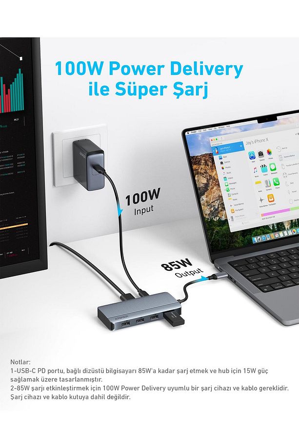 Usb-c Hub (7-İN-1, DUAL DİSPLAY) Gri - A8374 - 5