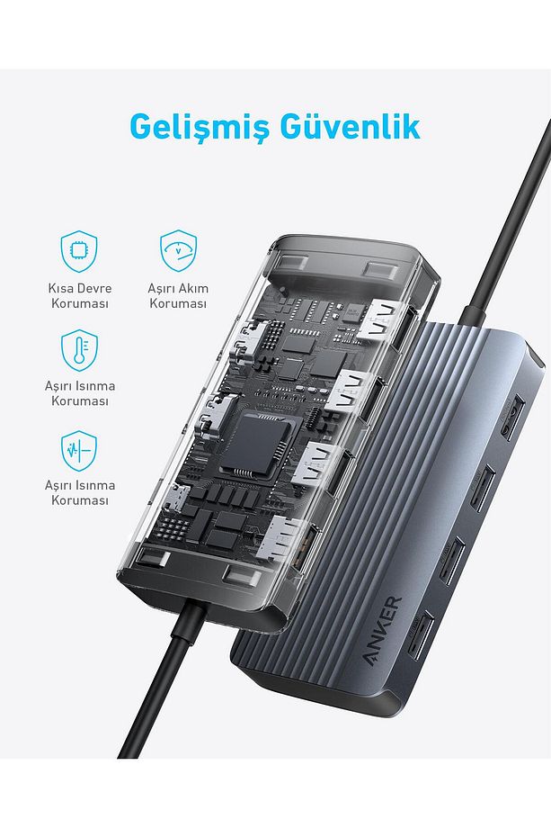 Usb-c Hub (7-İN-1, DUAL DİSPLAY) Gri - A8374 - 4