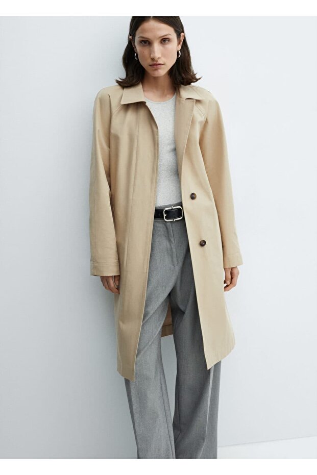 Cotton Trench Coat with Belt