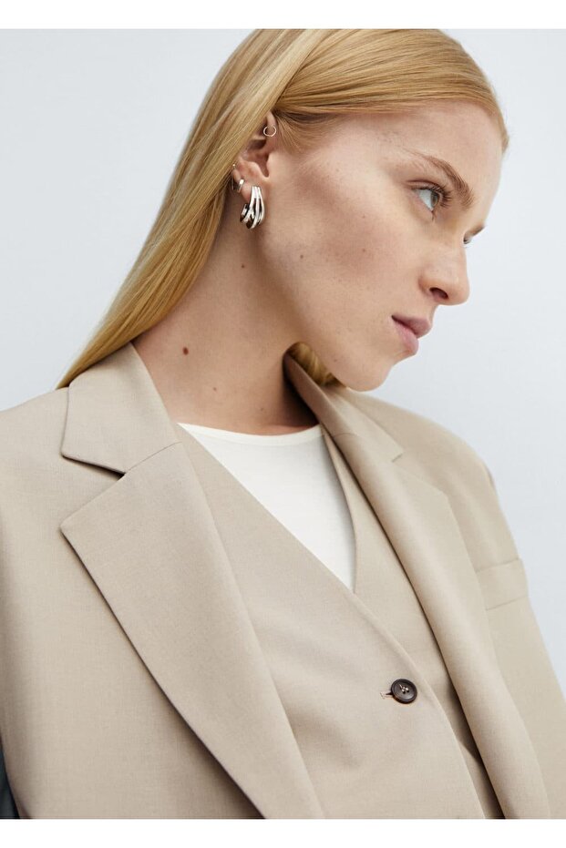 Düğmeli blazer ceket - 7