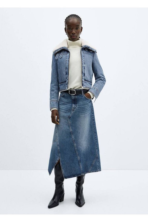 Kürklü denim ceket - 2