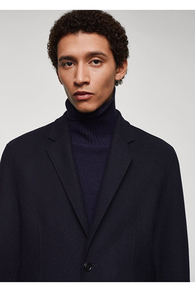 Elde dikilmiş yünlü blazer ceket - 5