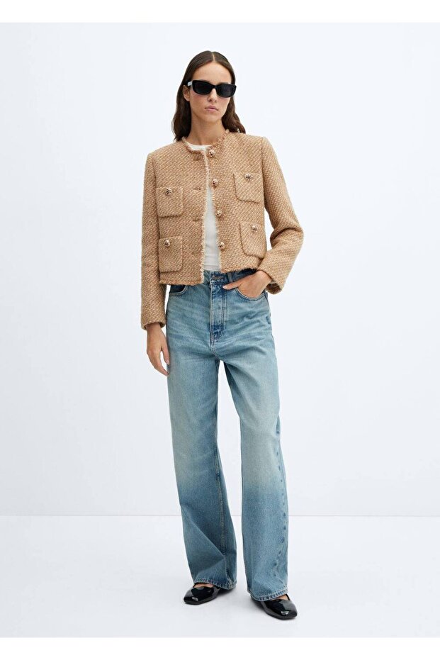 Düğmeleri taşlı tüvit ceket - 2