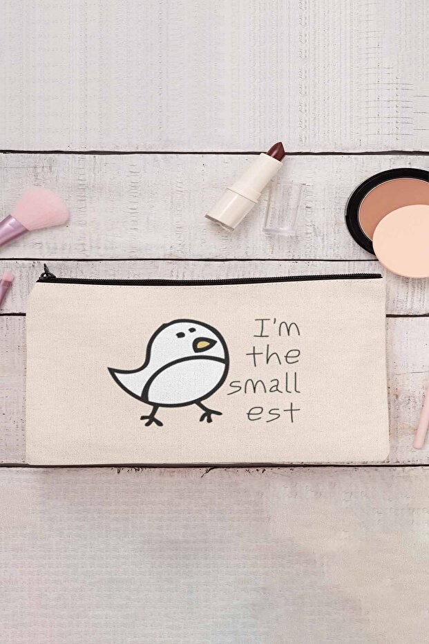 I'M the Smallest Little Bird Printed Cloth Makeup Bag Pen Holder Wallet