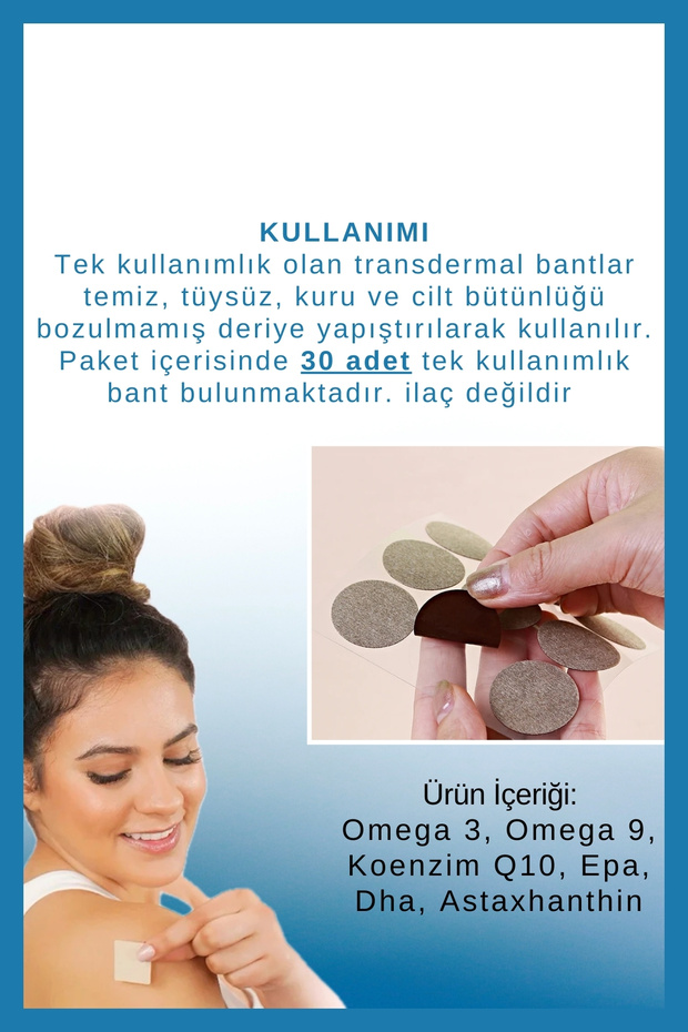 Omega Mind Patch - Hafıza ve odaklanma İçin Omega 3 Desteği, Beyin Fonksiyonlarını Güçlendirici bant - 2