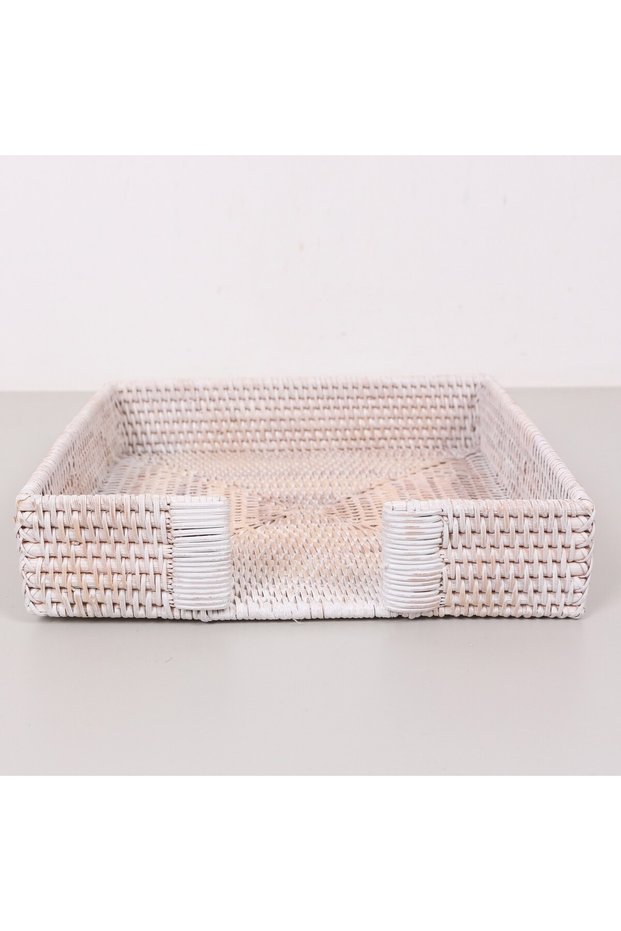 Laura 30X30X8 cm Maple Color Rattan Storage Organizing Box