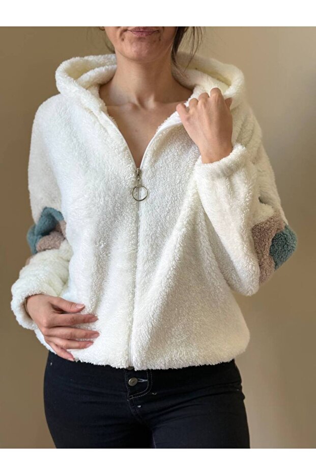White Capped Sleeve Detailed Liyakatli Plush Fermerli Kekete