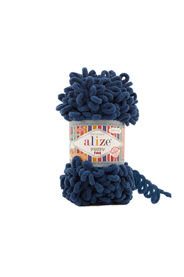 Puffy Fine (Thin) Hand Knitting Yarn 5-Pack Denim 93
