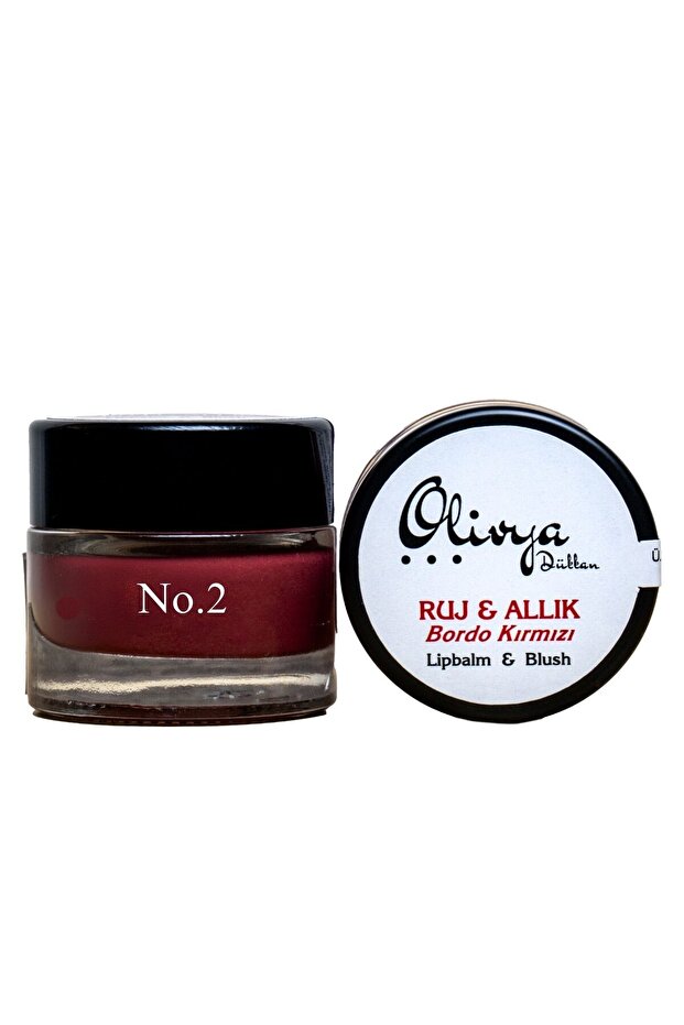 Natural Lipstick & Blush - Burgundy Red