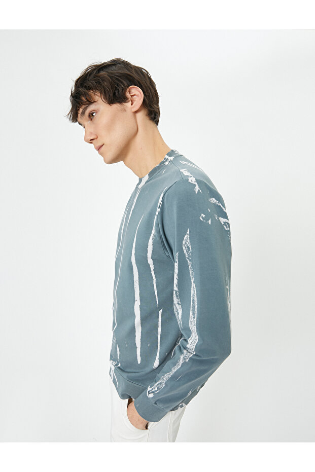 Abstract Printed Sweatshirt Crew Neck Long Sleeve