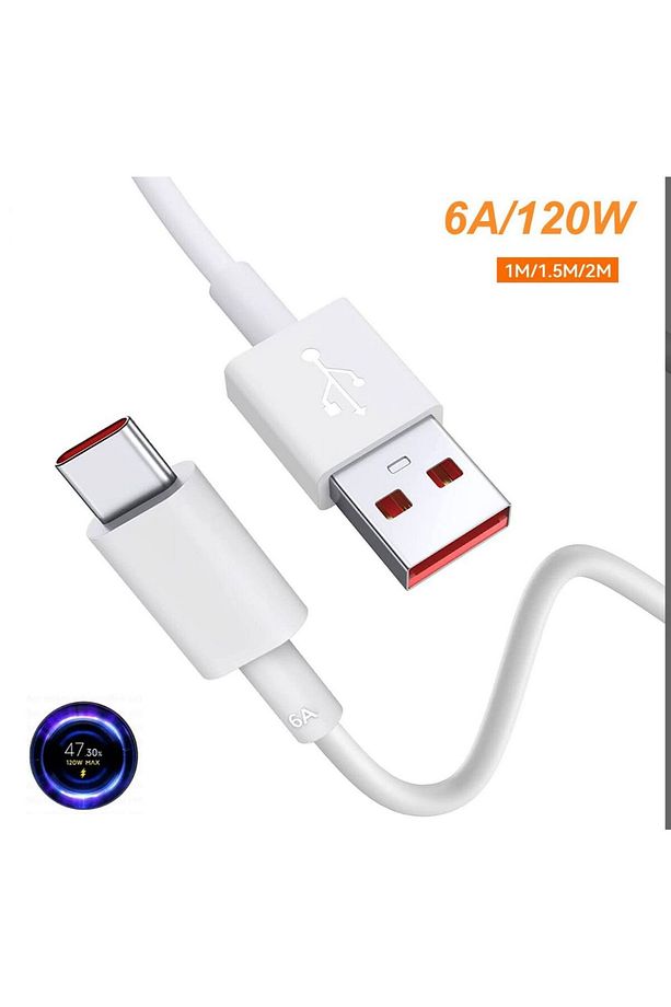 Type-c Turbo Hızlı Şarj Kablosu | 33w 67w 120w 240w Uyumlu | 6a | 1m Veri Ve Şarj Kablosu - 1