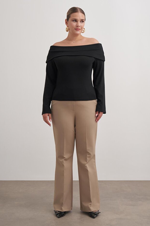 Açık Omuzlu Triko Bluz - 4