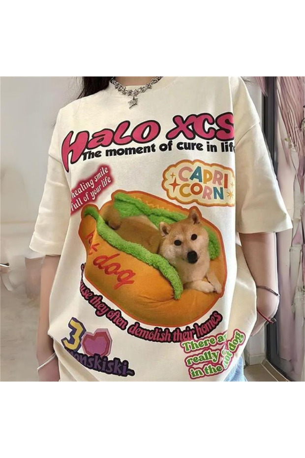 Ecru Halo Xcs Hot Dog Unisex T-Shirt