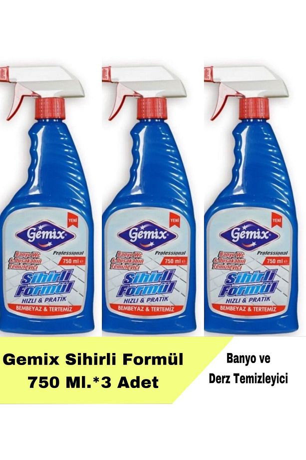 Gemix Derz Banyo Duşakabin Temizleyici 750 ml X 3 Adet - 1