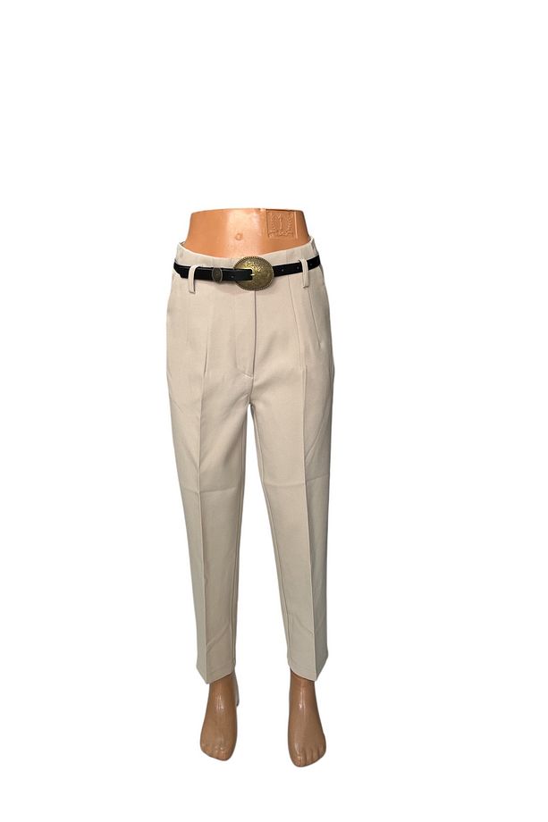 havuç model kemerli kumaş pantolon - 1