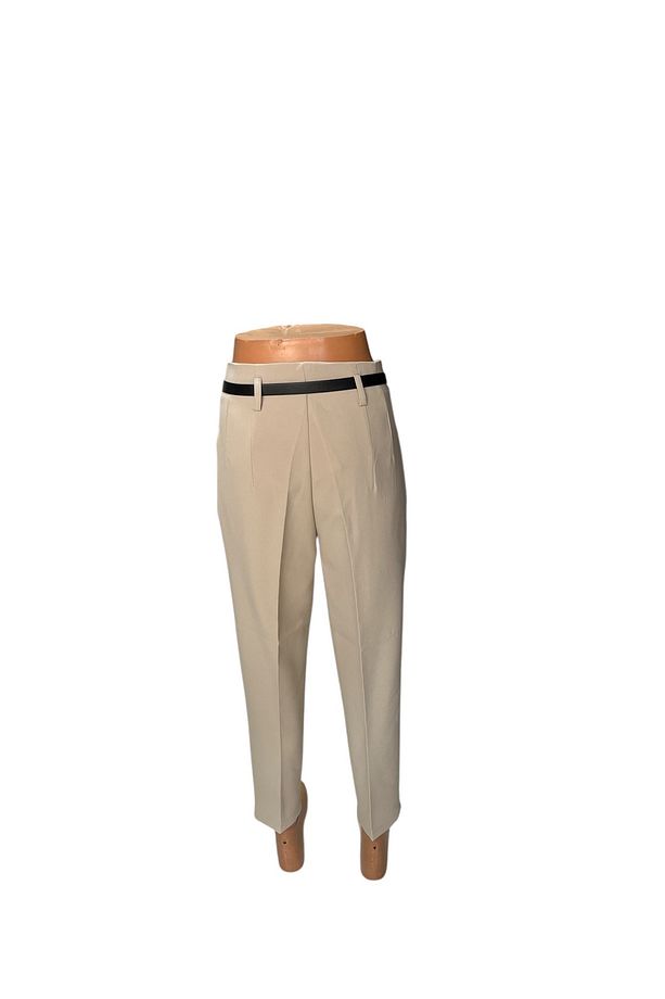 havuç model kemerli kumaş pantolon - 2