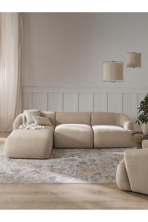 Wolke Modüler Köşe, Özel Bukle Kumaş Yumuşak Soft Oturum - Home - 2