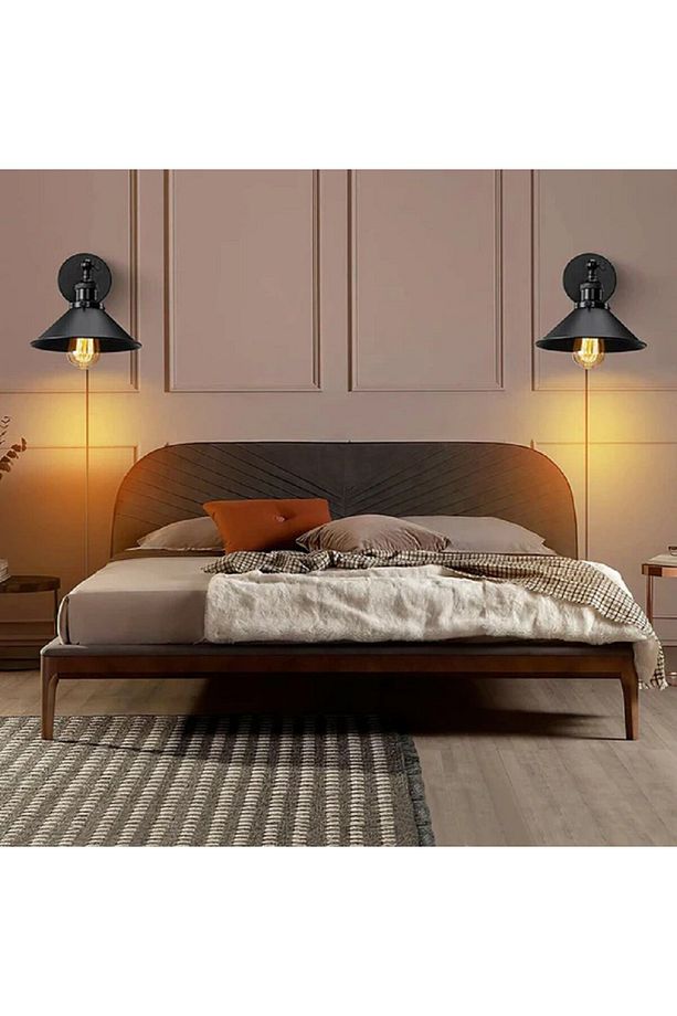 VİNTAGE,RUSTİK,RETRO SİYAH MAFSALLI YATAK BAŞI METAL APLİK ÇAP:23CM NOT:1 ADET FİYATIDIR - 1