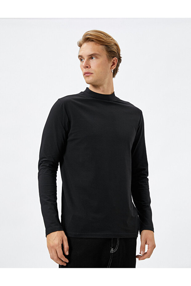 Tricou cu mânecă lungă Basic Half Turtleneck - 2