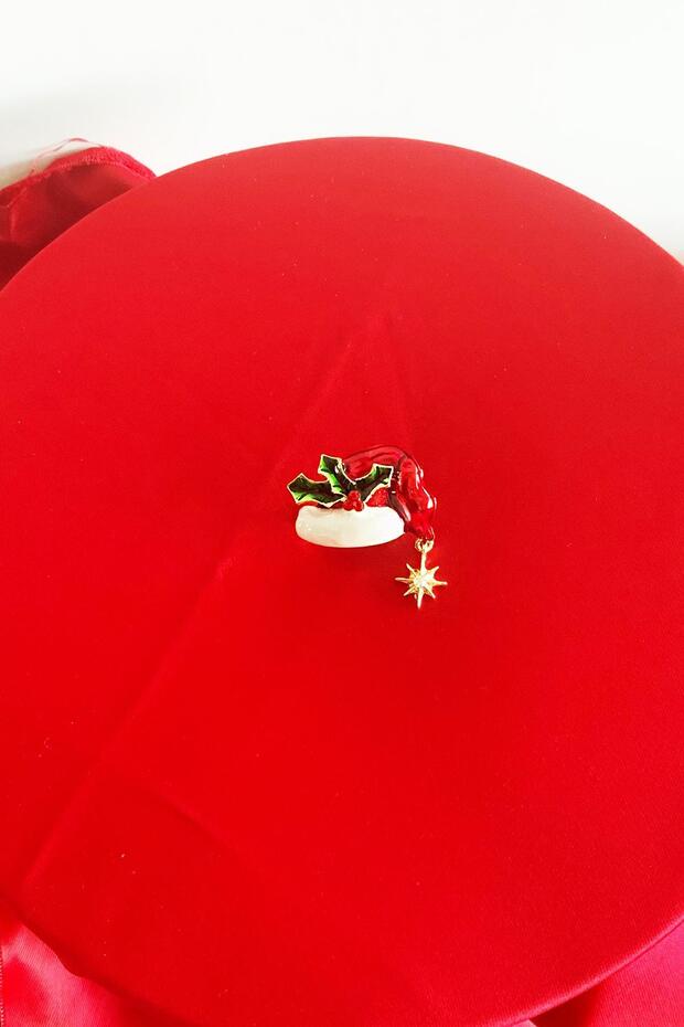 Yılbaşı Şapka Figürlü Broş - 6