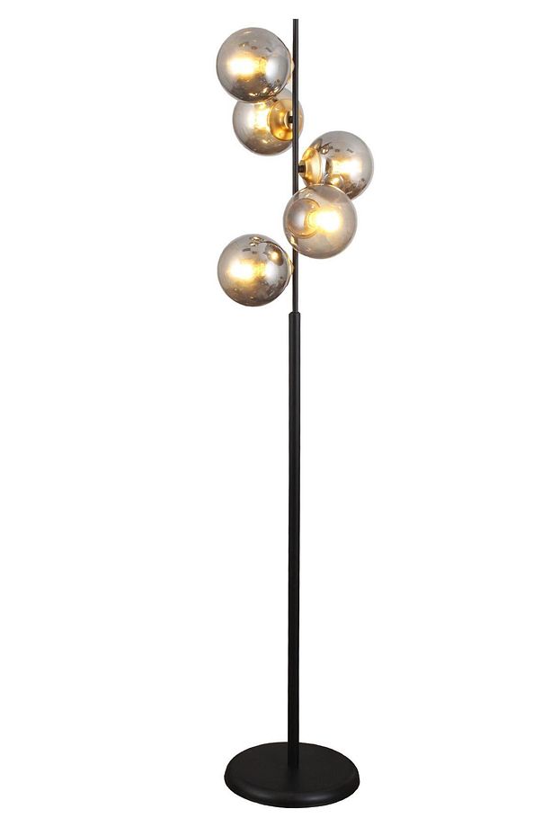 Nida 5 Li Siyah Gold Füme Camlı Lambader - 2