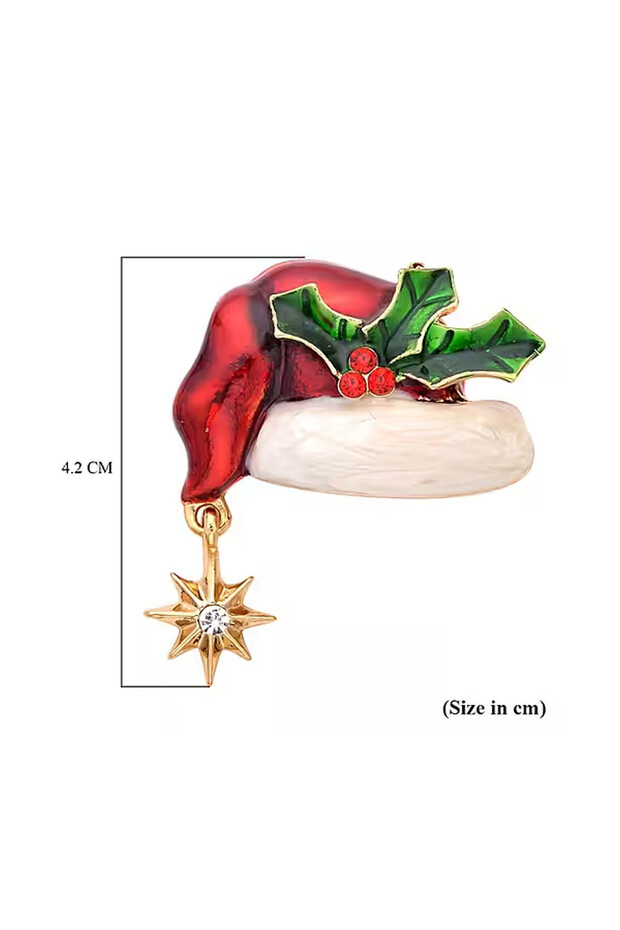 Yılbaşı Şapka Figürlü Broş - 5