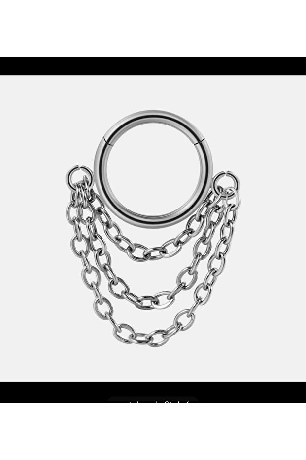 G23 TİTANİUM ( TİTANYUM ) 1 ADET  HELİX LOBE CONCH UYUMLU MENTEŞELİ HALKA PİERCİNG - 2