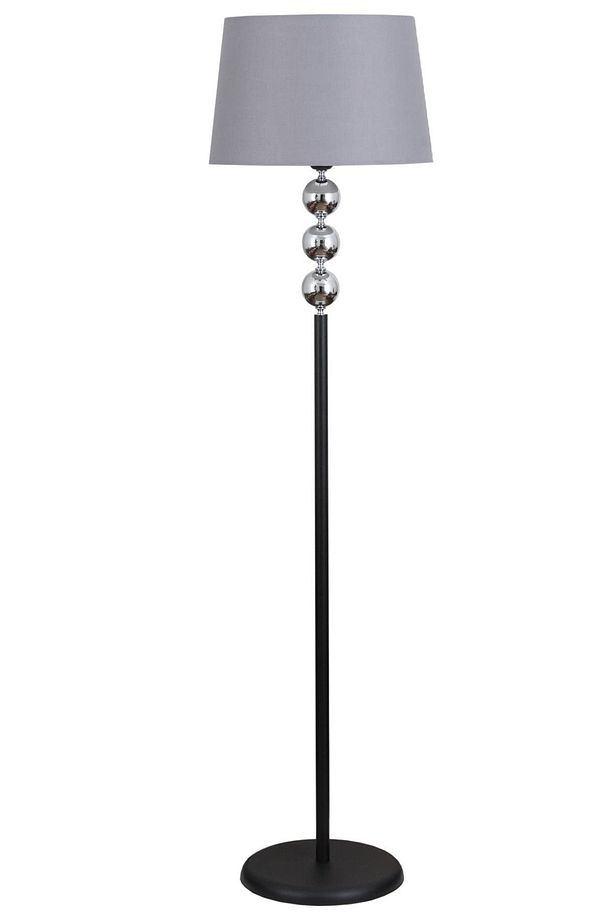 Silva Siyah Krom Metal Lambader Gri Konik Şapka Modern , Yatak Odası, Salon Lambader - 2