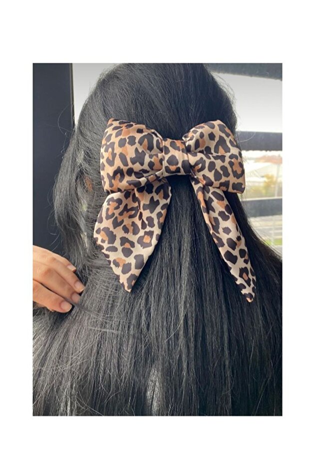 Leopard Patterned Bow Automatic Buckle - 1