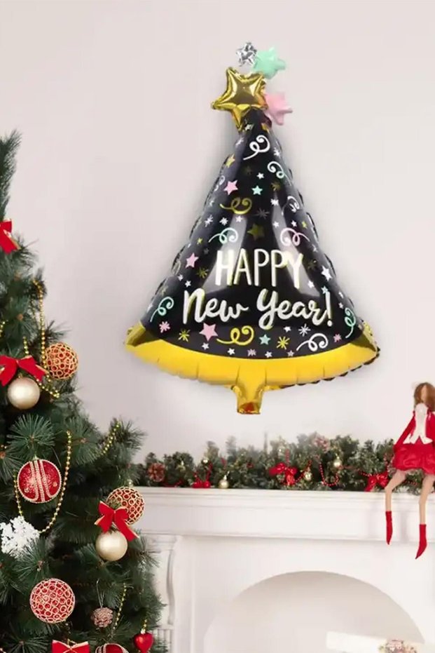 Christmas Ornament New Year Hat Foil Balloon 84 cm