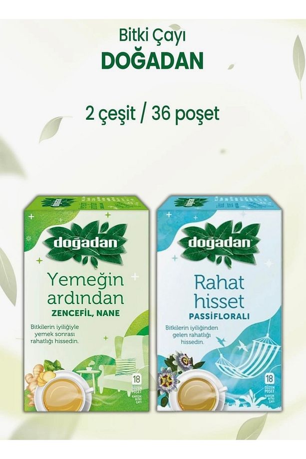 Rahat Hisset Passifloralı Poşet Çay ve Yemeğin Ardından Zencefil Nane Poşet Çay 36 Adet - 1