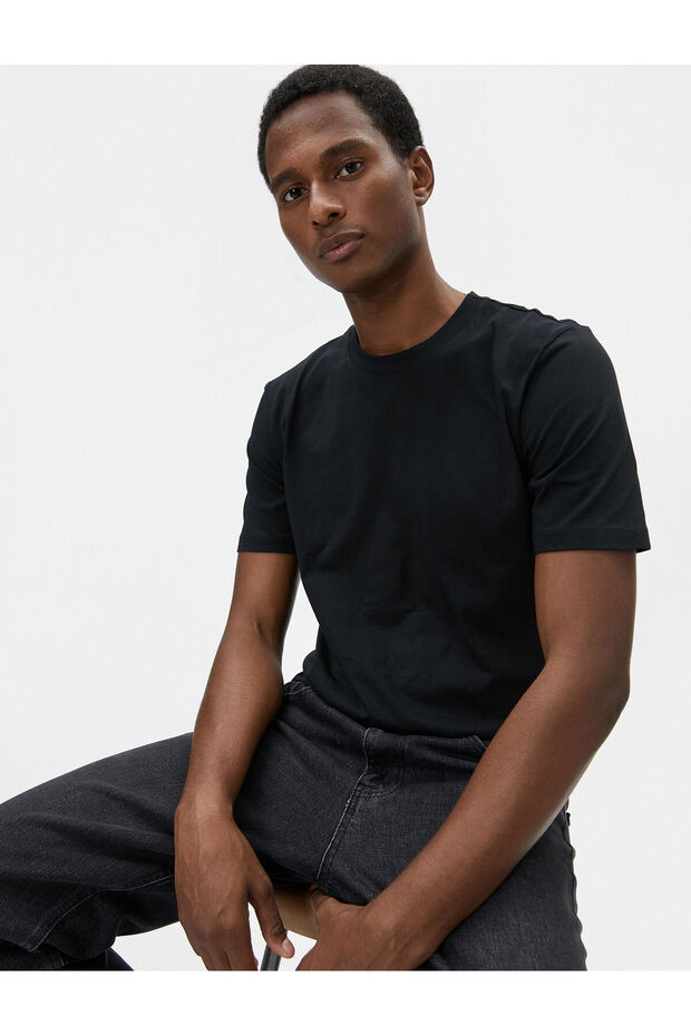 Basic T-Shirt Crew Neck Short Sleeve Slim Fit