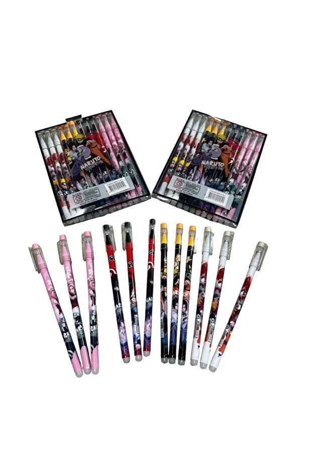 Naruto Set of 12 Ballpoint Pens - Cute Gift Set with Special Design, Anime Character