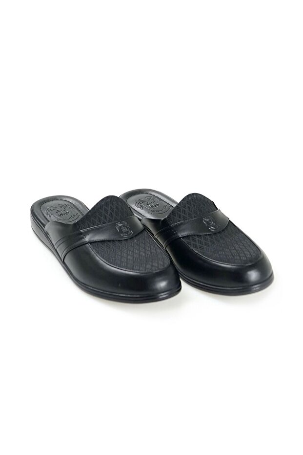 Patterned Leather Slippers - 1