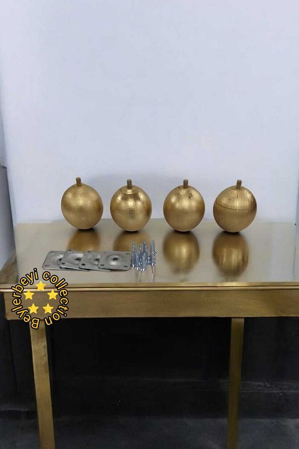 Puf Ayağı 4ADET Mobilya Ayağı Ahşap Topaç Ayak Masa Sehpa Ayağı Ahşap Yuvarlak Ayak Yükseklik 7,5 Cm - 2