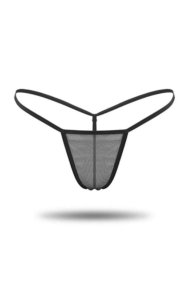 Kadın 3'lü Transparan Tül String - 4