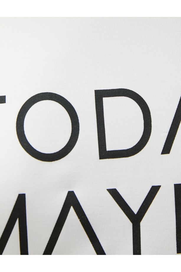 Oversize Spor Tişört Slogan Baskılı - 6