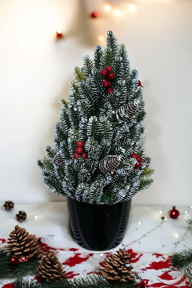 Snow Patterned Christmas Pine Tree 42 cm - 3