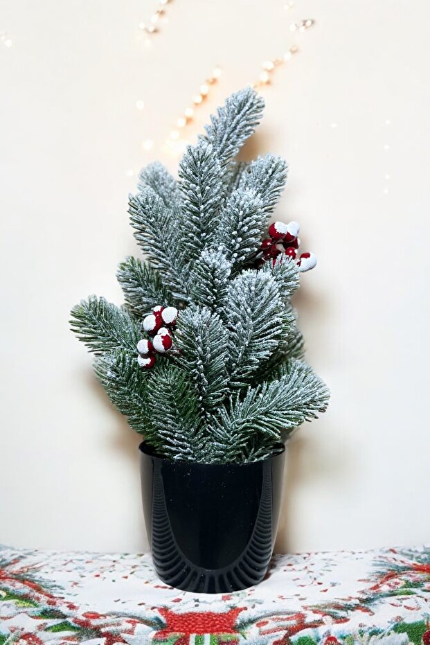 Snow Patterned Christmas Pine Tree 42 cm - 4