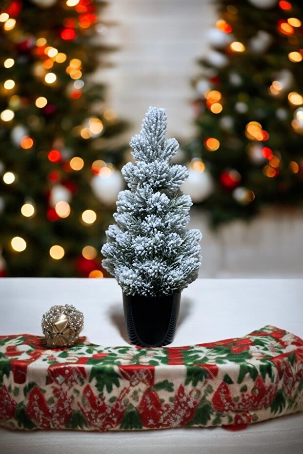 Snow Patterned Christmas Pine Tree 42 cm - 3