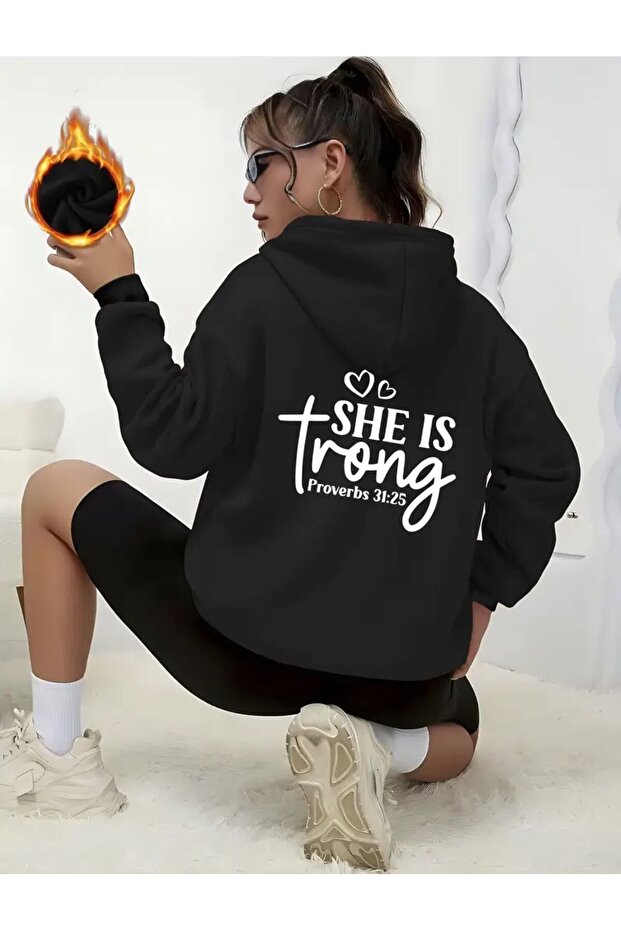 She Is Trong Printed 2 Thread Raised Sweatshirt