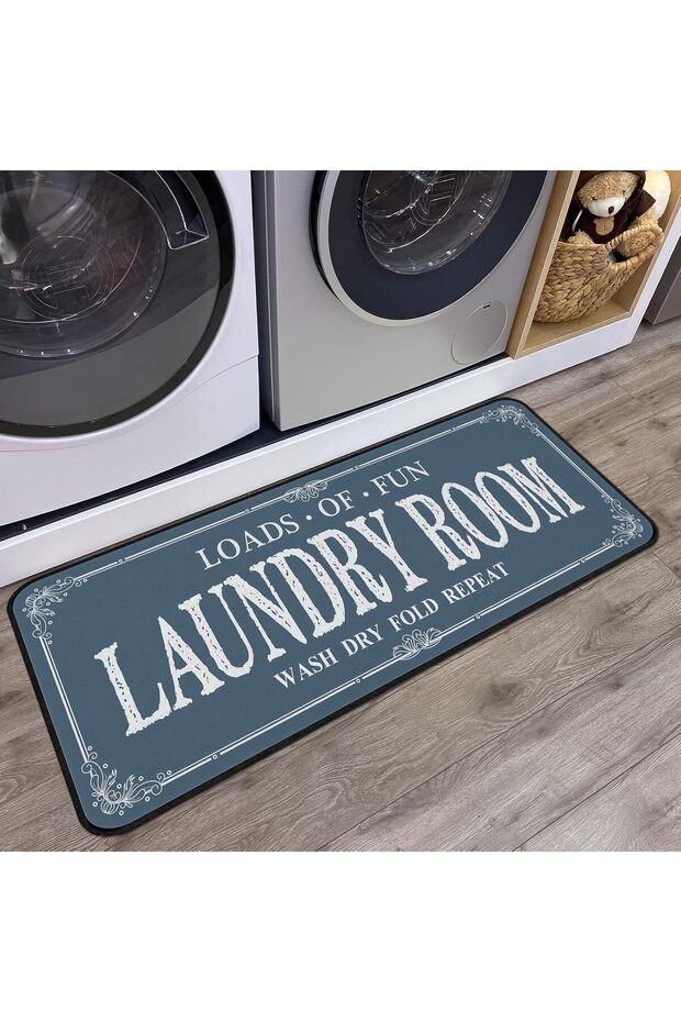 Waterproof Washable Clothes Dryer Basket Front Non-Slip Bathroom Rug Mat