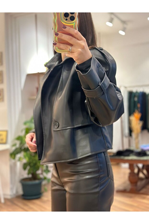Massimo Lined Black Leather Jacket - 7