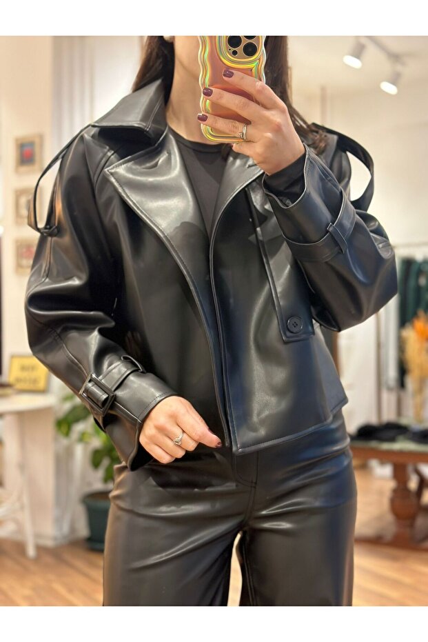 Massimo Lined Black Leather Jacket - 1