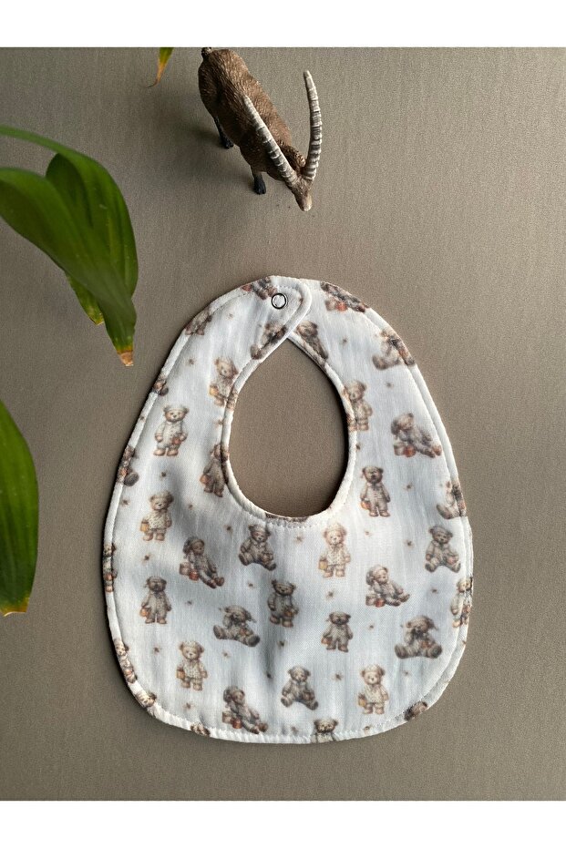 100% Organic Cotton Double Sided Mattresses Teddy Bear Patterned Muslin Apron